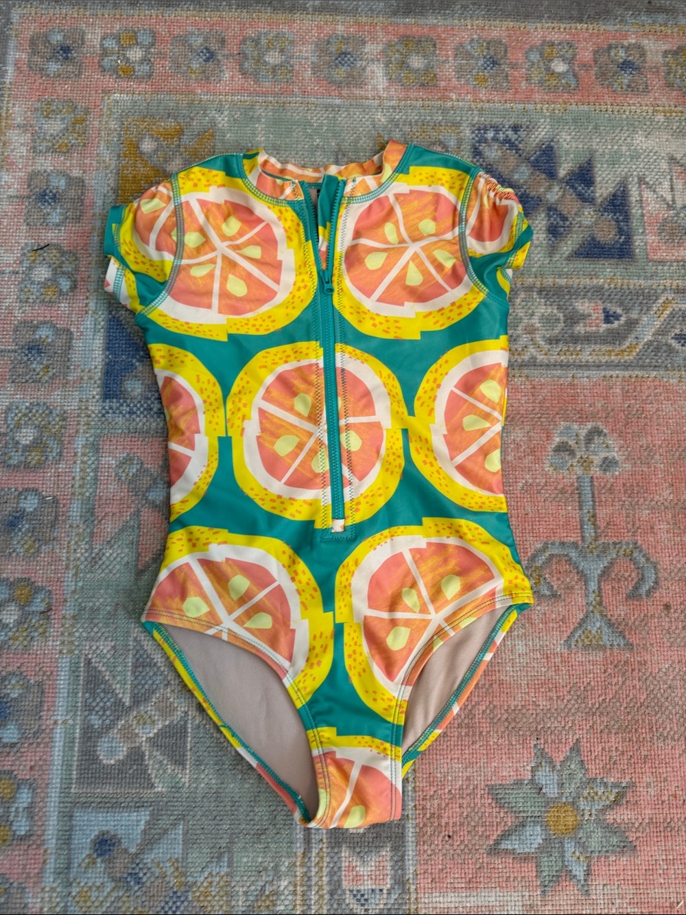 Tea Collection Teal and Orange Citrus One-Piece Swimsuit (8)